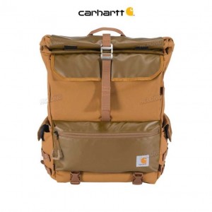 Carhartt 40L Nylon Roll-Top Backpack Brown | TH0000572