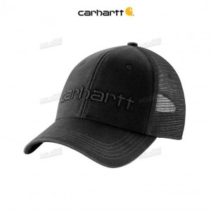 Carhartt Canvas Mesh-Back Logo Graphic Cap Black | TH0000893