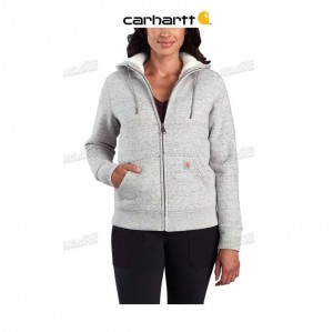 Carhartt Clarksburg Sherpa-Lined Hoodie Asphalt Heather Nep | TH0000003