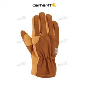 Carhartt Duck Synthetic Leather Open Cuff Glove Brown | TH0001161