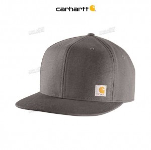 Carhartt Firm Duck Flat Brim Cap Gravel | TH0000896