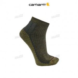 Carhartt Force Grid Midweight Merino Wool Blend Quarter Sock Olive | TH0002045