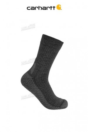 Carhartt Force Grid Midweight Merino Wool Blend Crew Sock Carbon Heather | TH0002058