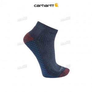 Carhartt Force Grid Midweight Quarter Sock Navy Heather | TH0002042