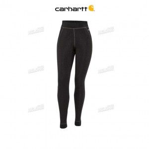 Carhartt Force Heavyweight Synthetic Wool-Blend Fleece Base Layer Pant Black Heather | TH0002668