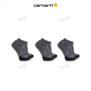 Carhartt Force Midweight Logo Low Cut Sock 3-Pack Carbon Heather | TH0002024