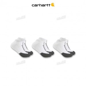 Carhartt Force Midweight Logo Low Cut Sock 3-Pack White | TH0002026