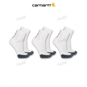 Carhartt Force Midweight Logo Short Crew Sock 3-Pack White | TH0002071