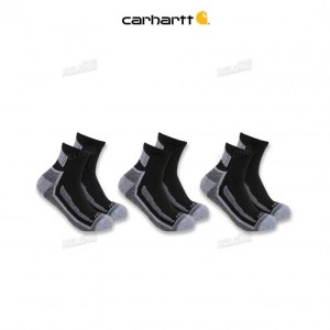 Carhartt Force Midweight Quarter Sock 3-Pack Black | TH0002035