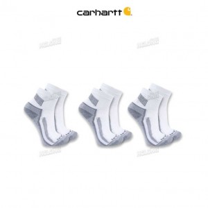 Carhartt Force Midweight Quarter Sock 3-Pack White | TH0002036