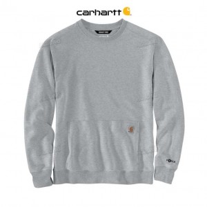 Carhartt Force Relaxed Fit Lightweight Crewneck Sweatshirt Asphalt Heather | TH0000478