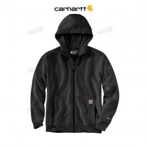 Carhartt Force Relaxed Fit Lightweight Full-Zip Sweatshirt Black | TH0000489