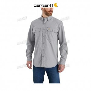 Carhartt Force Relaxed Fit Lightweight Long- Sleeve Shirt Steel | TH0002493