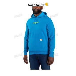 Carhartt Force Relaxed Fit Lightweight Logo Graphic Sweatshirt Marine Blue | TH0000482