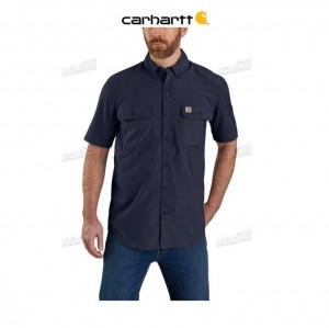 Carhartt Force Relaxed Fit Lightweight Short-Sleeve Shirt Navy | TH0002498