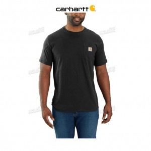 Carhartt Force Relaxed Fit Midweight Short-Sleeve Pocket T-Shirt Black | TH0002459