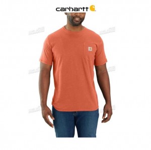 Carhartt Force Relaxed Fit Midweight Short-Sleeve Pocket T-Shirt Desert Orange Heather | TH0002466