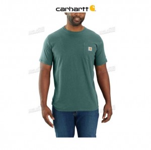 Carhartt Force Relaxed Fit Midweight Short-Sleeve Pocket T-Shirt Slate Green Heather | TH0002469