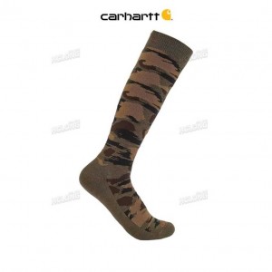 Carhartt Heavyweight Camo Over-The-Calf Sock Brown Blind Duck Camo | TH0002028