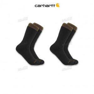 Carhartt Heavyweight Crew Sock 2-Pack Black | TH0001957