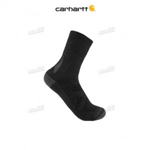 Carhartt Heavyweight Merino Wool Blend Short Crew Sock Black | TH0002065