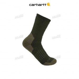 Carhartt Heavyweight Synthetic-Wool Blend Crew Sock Moss | TH0001967