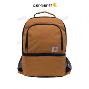 Carhartt Insulated 24 Can Two Compartment Cooler Backpack Brown | TH0000562