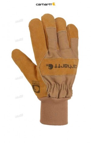 Carhartt Insulated Synthetic Suede Knit Cuff Work Glove Brown | TH0001097