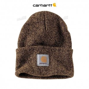 Carhartt Knit Cuffed Beanie Dark Brown / Sandstone | TH0000722