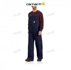 Carhartt Loose Fit Firm Duck Insulated Bib Overall Dark Navy | TH0001313