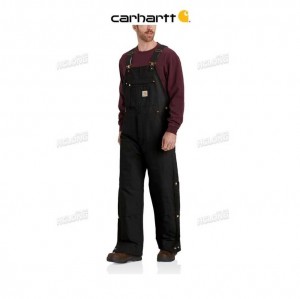 Carhartt Loose Fit Firm Duck Insulated Bib Overall Black | TH0000803