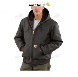 Carhartt Loose Fit Firm Duck Insulated Flannel-Lined Active Jac Gravel | TH0000229