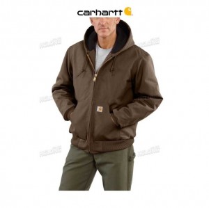 Carhartt Loose Fit Firm Duck Insulated Flannel-Lined Active Jac Coffee | TH0000230