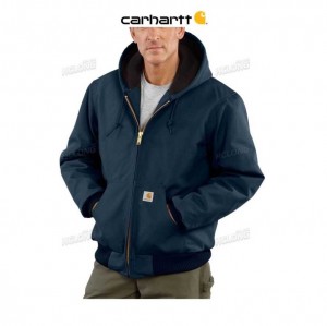 Carhartt Loose Fit Firm Duck Insulated Flannel-Lined Active Jac Dark Navy | TH0000231