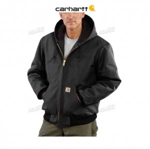 Carhartt Loose Fit Firm Duck Insulated Flannel-Lined Active Jac Black | TH0000232