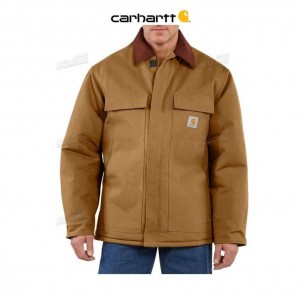 Carhartt Loose Fit Firm Duck Insulated Traditional Coat Brown | TH0000987