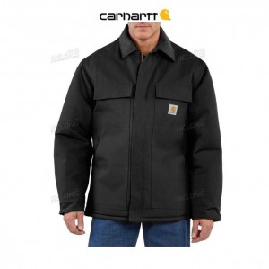 Carhartt Loose Fit Firm Duck Insulated Traditional Coat Black | TH0000988