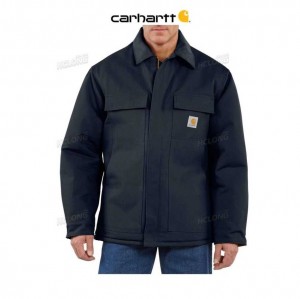 Carhartt Loose Fit Firm Duck Insulated Traditional Coat Dark Navy | TH0000989