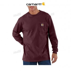 Carhartt Loose Fit Heavyweight Long-Sleeve Pocket T-Shirt Port | TH0002537