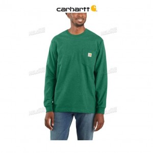 Carhartt Loose Fit Heavyweight Long-Sleeve Pocket T-Shirt North Woods Heather | TH0002540