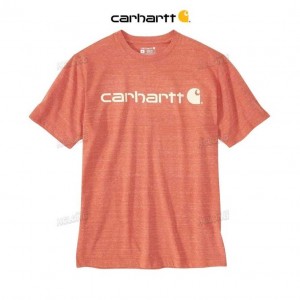 Carhartt Loose Fit Heavyweight Short-Sleeve Logo Graphic T-Shirt Desert Orange Snow Heather | TH0002562