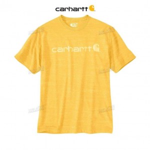 Carhartt Loose Fit Heavyweight Short-Sleeve Logo Graphic T-Shirt Solar Yellow Snow Heather | TH0002563