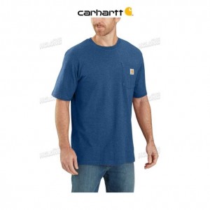 Carhartt Loose Fit Heavyweight Short-Sleeve Pocket T-Shirt Lakeshore Heather | TH0002588