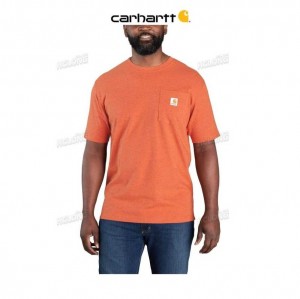 Carhartt Loose Fit Heavyweight Short-Sleeve Pocket T-Shirt Desert Orange Heather Nep | TH0002590