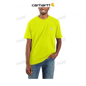 Carhartt Loose Fit Heavyweight Short-Sleeve Pocket T-Shirt Brite Lime | TH0002591