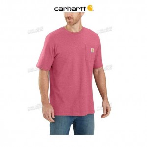 Carhartt Loose Fit Heavyweight Short-Sleeve Pocket T-Shirt Rosewood Heather | TH0002592