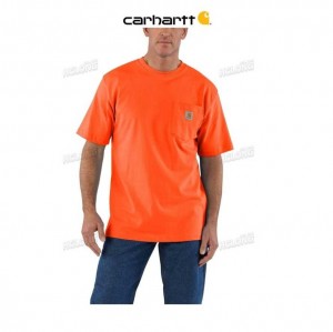 Carhartt Loose Fit Heavyweight Short-Sleeve Pocket T-Shirt Brite Orange | TH0002596