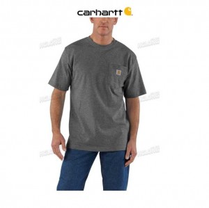 Carhartt Loose Fit Heavyweight Short-Sleeve Pocket T-Shirt Carbon Heather | TH0002599