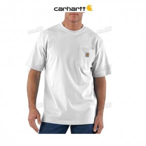 Carhartt Loose Fit Heavyweight Short-Sleeve Pocket T-Shirt White | TH0002600