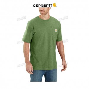 Carhartt Loose Fit Heavyweight Short-Sleeve Pocket T-Shirt Arborvitae Heather | TH0002602